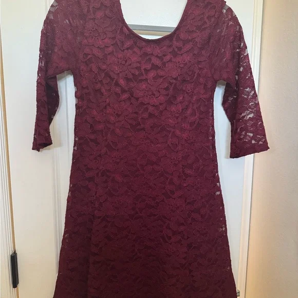Lush Dresses | Lush Burgundy Lace Mini Dress | Color: Red | Size: S | Chrysting's Closet